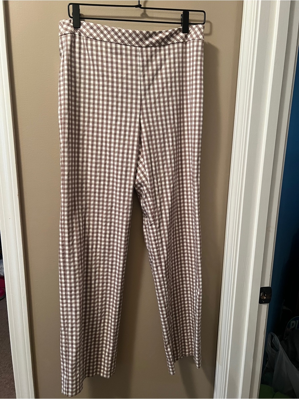 Gingham Pants in Brown and White - Size 8